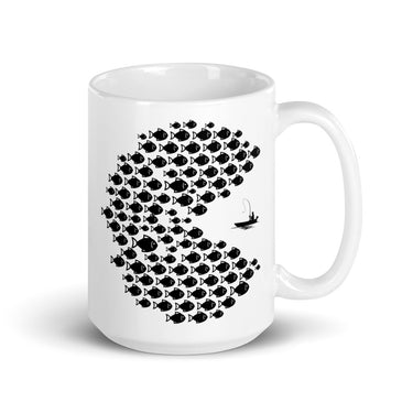 Fishing Pacman Style Coffee Mug